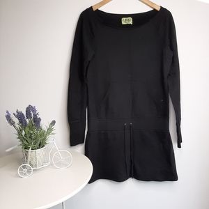 Juicy Couture Black Long Sleeve Dress with Drawstring Waist